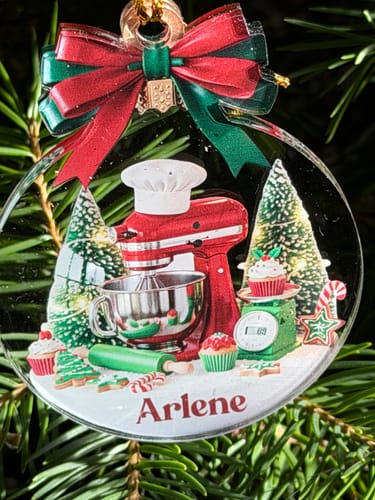 Customer photo review of Stand Mixer - Personalized Christmas Acrylic Ornament