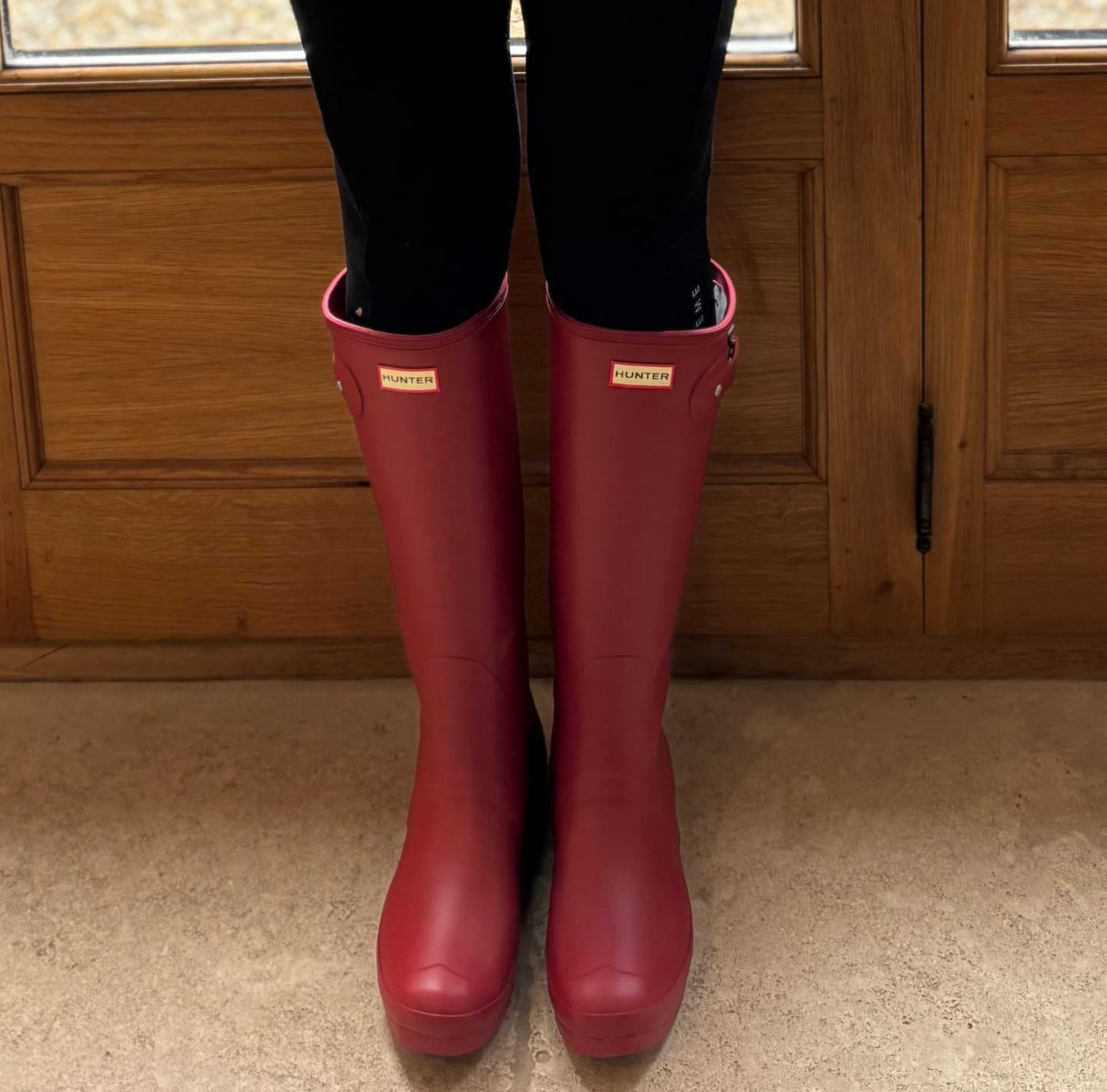 Customer photo review of Hunter Ladies Original Tall Military RED Wellingtons