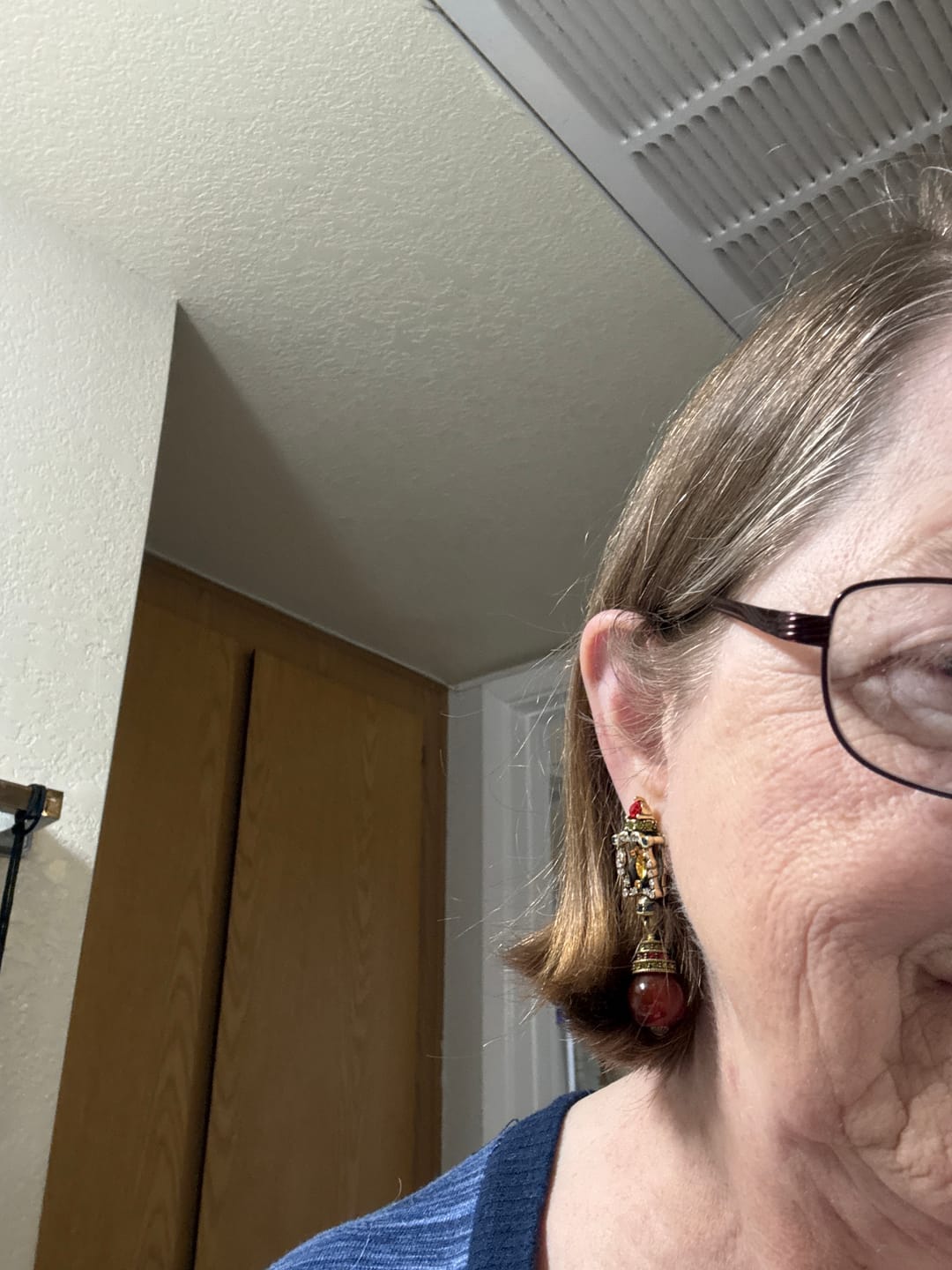 Customer photo review of Heidi Daus® "Christmas Lantern" Holiday Drop Earrings