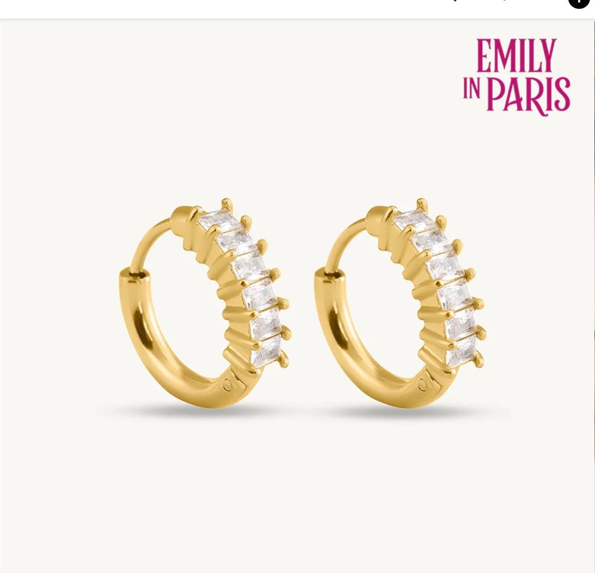 Customer photo review of Gold Stone Studded Hoop Earrings
