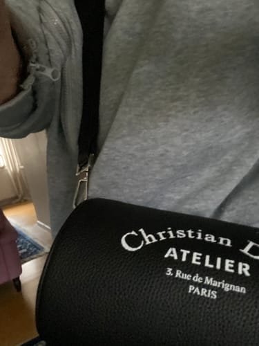 Customer photo review of ROUND BUCKET 21 BAG IN BLACK LAMBSKIN
