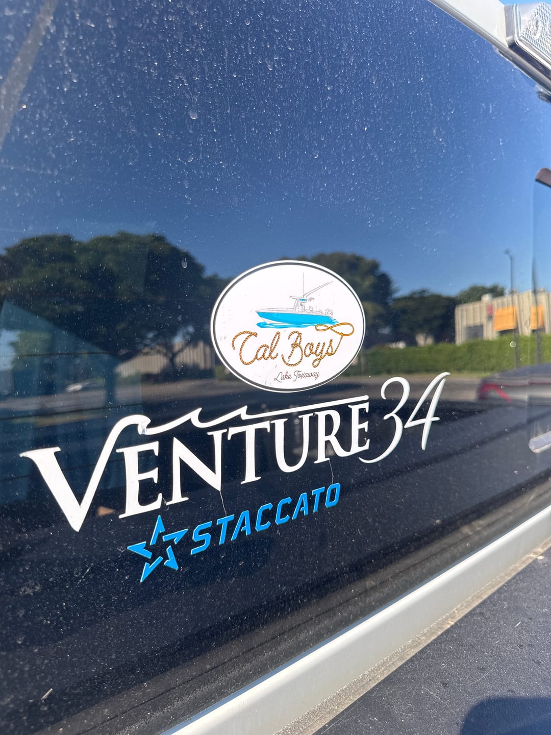 Customer photo review of Custom Oval Boat Stickers