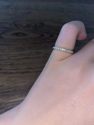 Customer photo review of 2mm Half Eternity Wedding Band