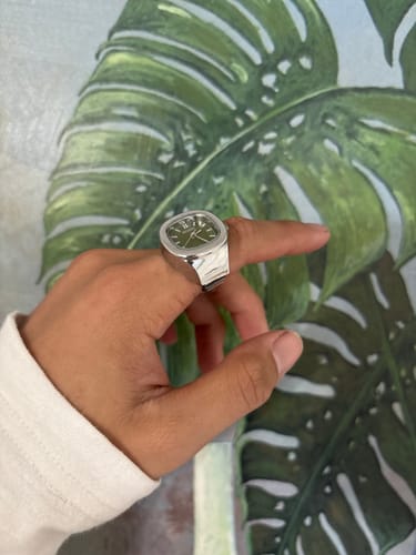 Customer photo review of NAUTILUS RING | SILVER GREEN