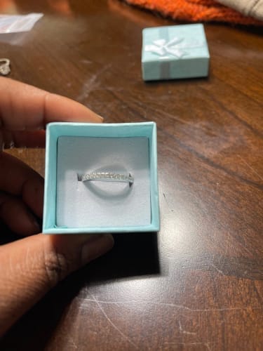 Customer photo review of 2mm Half Eternity Wedding Band