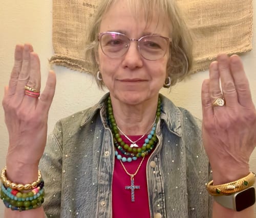 Customer photo review of Crystal Cross Charm