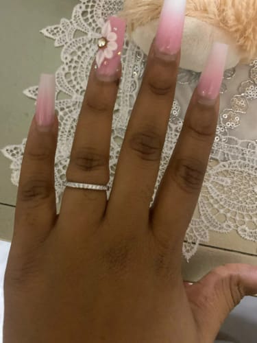 Customer photo review of 2mm Half Eternity Wedding Band