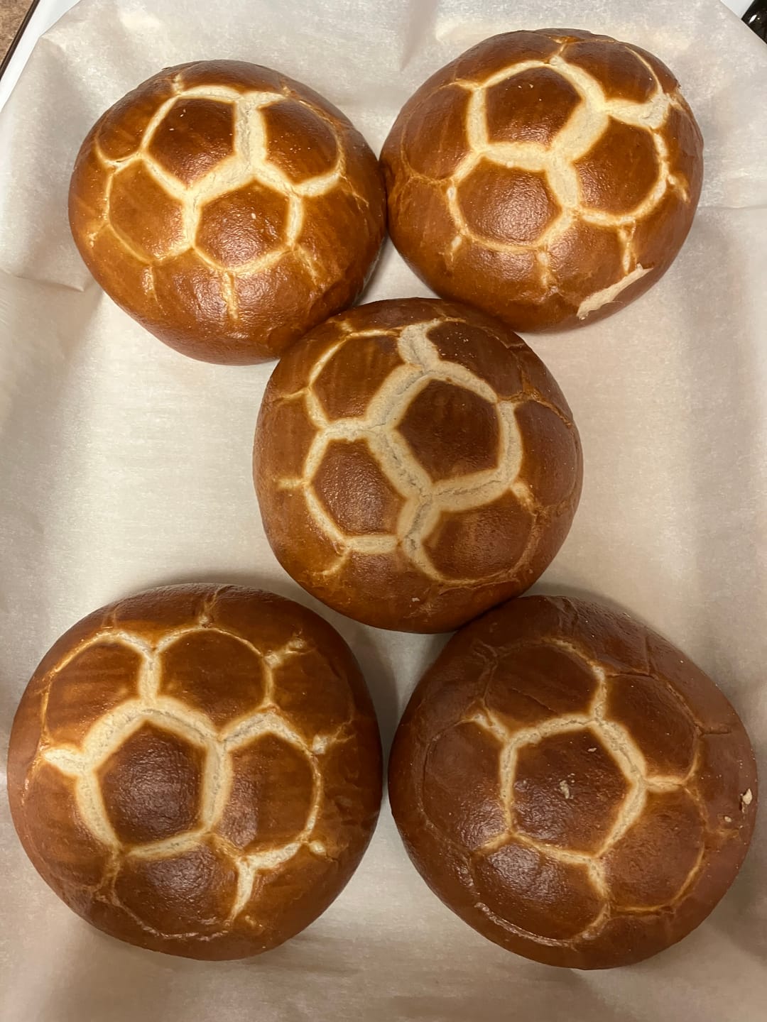 Customer photo review of Pretzel Sandwich Rolls (5 pack)