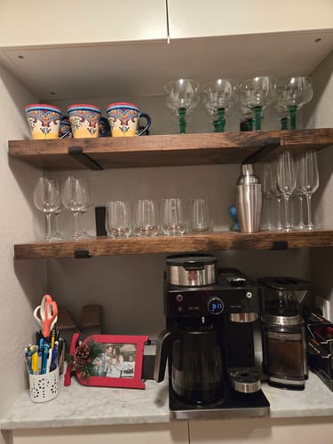 Customer photo review of Rustic Shelves with Brackets