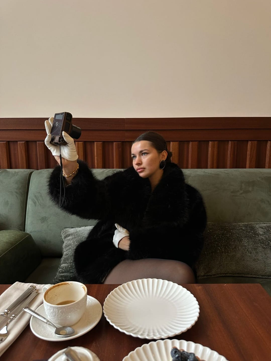 Customer photo review of Empress Cropped Faux Fur Coat