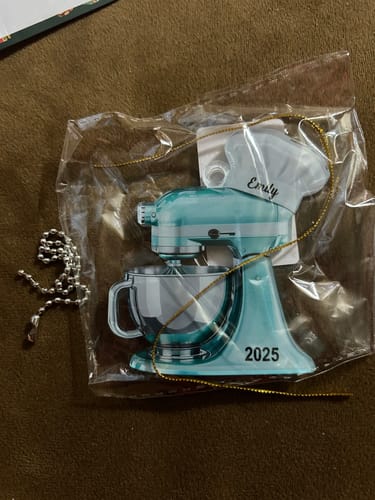 Customer photo review of Personalized Baking Mixer Lights Christmas Ornament With Name & Year | Ideal Gift For Baker Pastry Chef