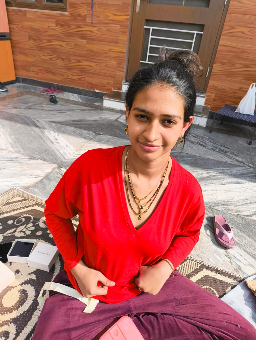 Customer photo review of Vintage Vibe Gold Necklace