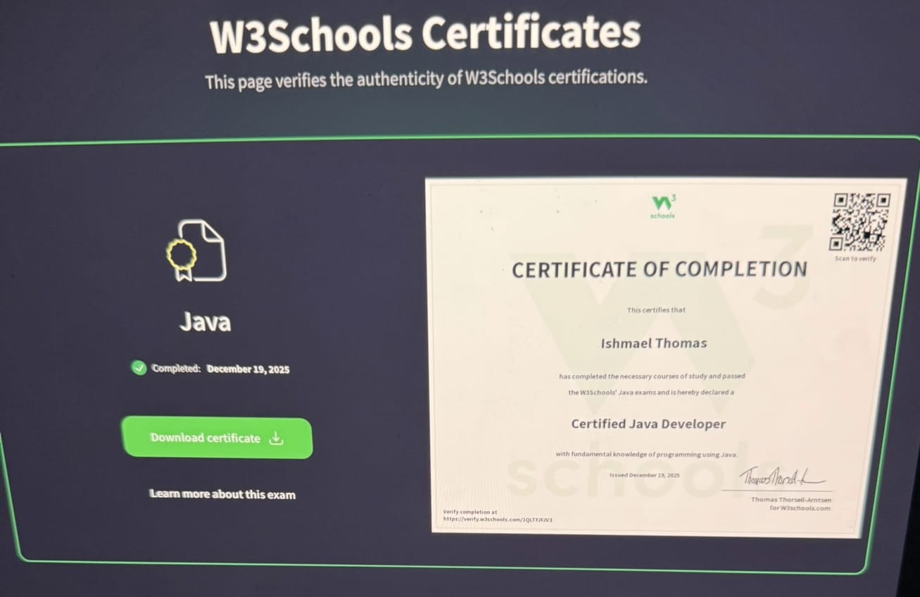 Customer photo review of Java Certification Exam