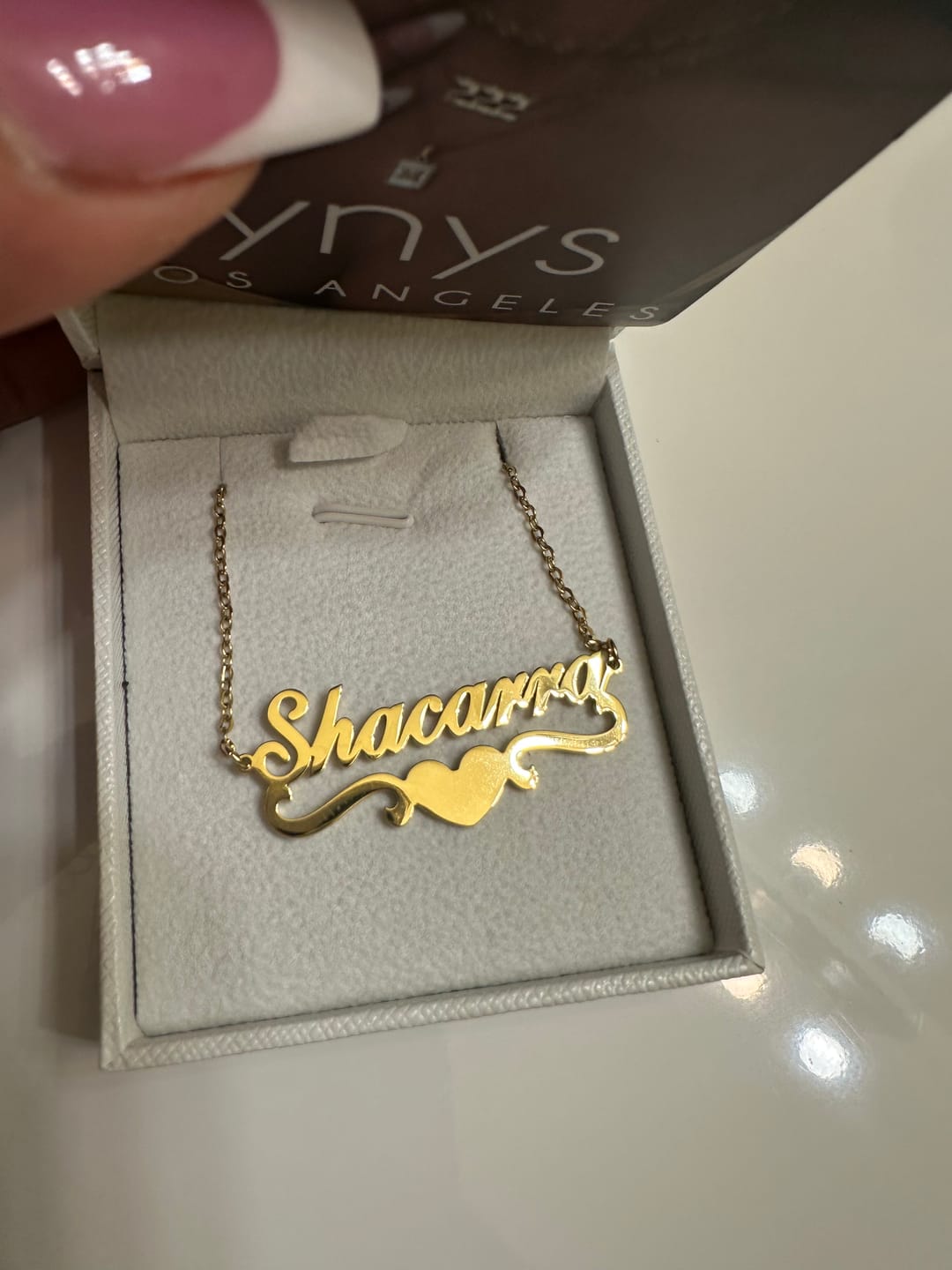 Customer photo review of Love Name Necklace