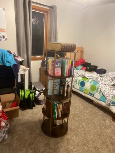 Customer photo review of Flycity 3-5 Tier Rotating Bookshelf With 360° Spinning Display