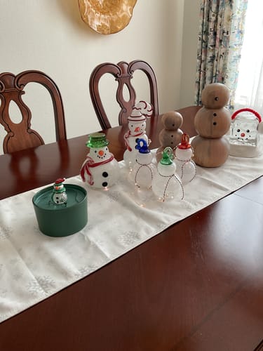Customer photo review of Blown Glass Snowman- Green Hat