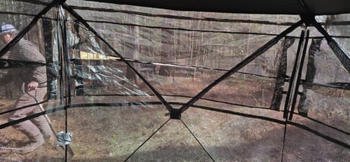 Customer photo review of VisX/VisMax See Through Hunting Blind, Pop Up Ground Deer Blind