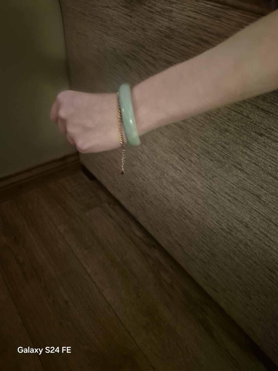 Customer photo review of Buddha Stones Natural Jade Prosperity Bangle Bracelet