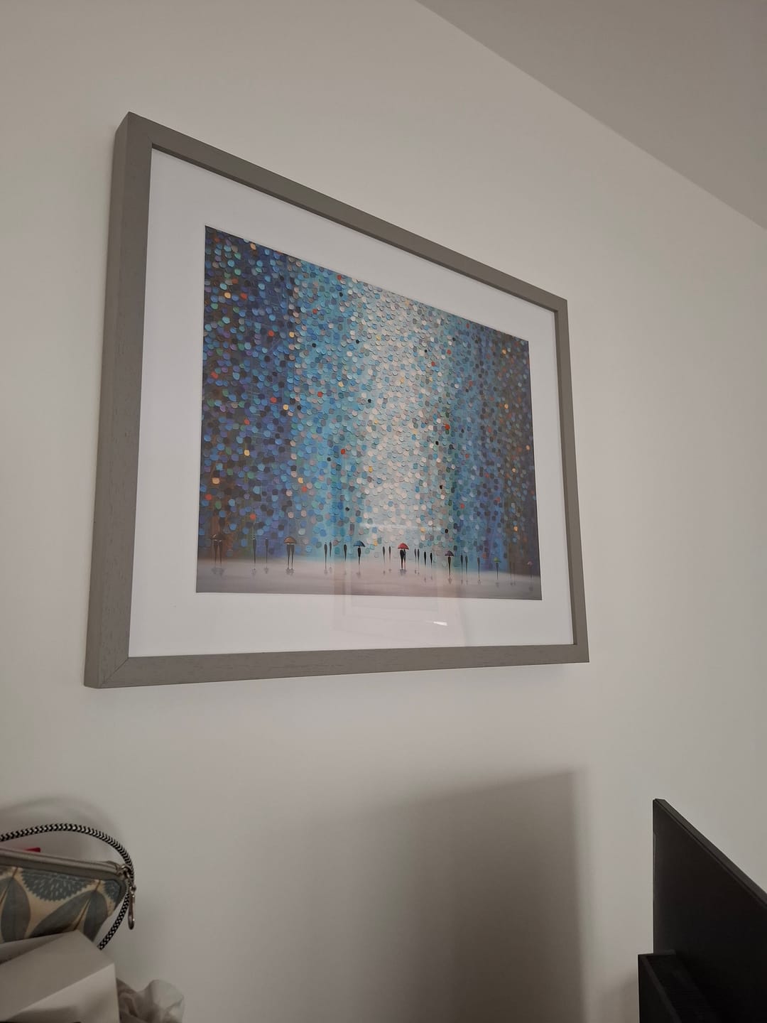 Customer photo review of Umbrellas At Night Framed Art Print
