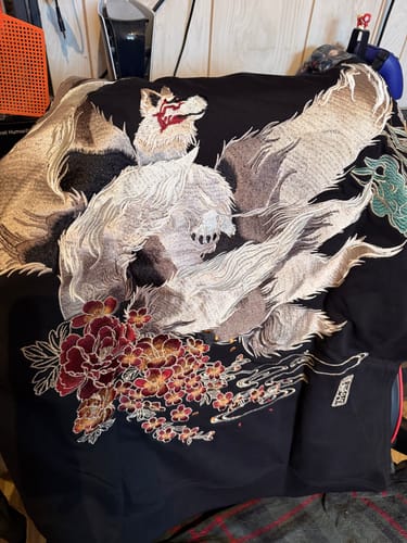 Customer photo review of Embroidered Fox Hoodie