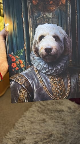Customer photo review of The Wealthy Aristocrat – Custom Pet Canvas