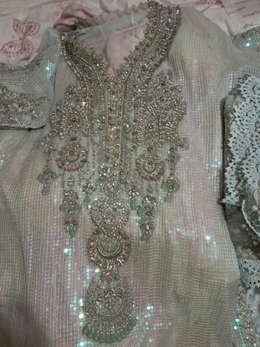 Customer photo review of Embroidered Chiffon Suit | BD-3005