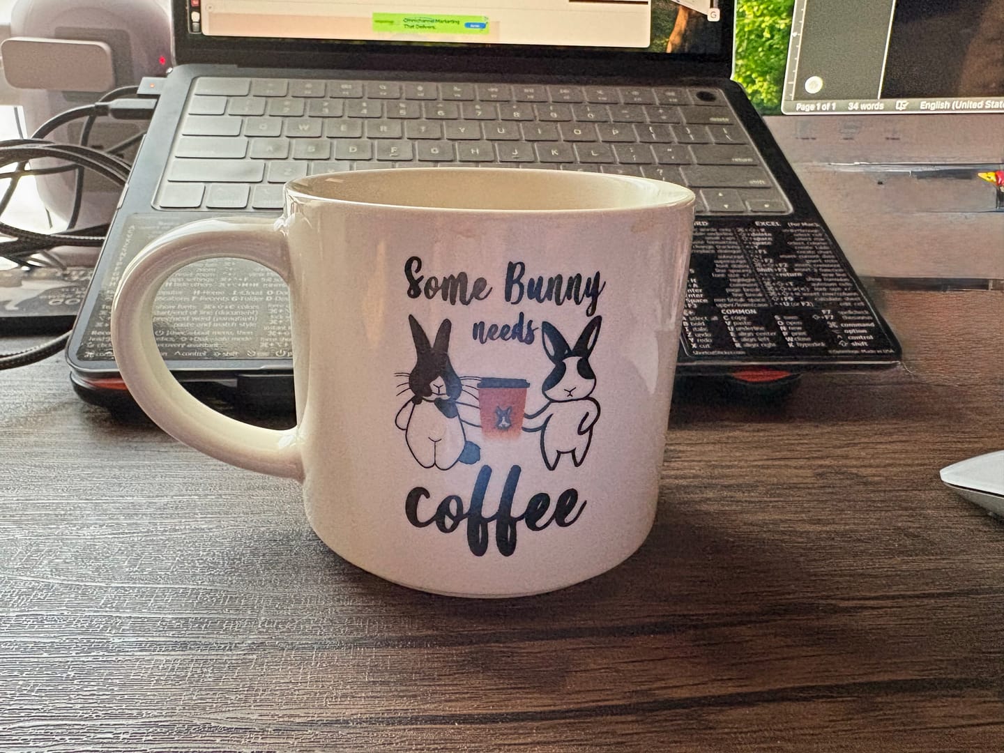 Customer photo review of Some Bunny Needs Coffee Mug