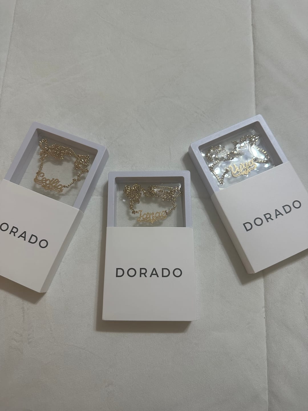 Customer photo review of Diamond Cut Love Heart Name Necklace
