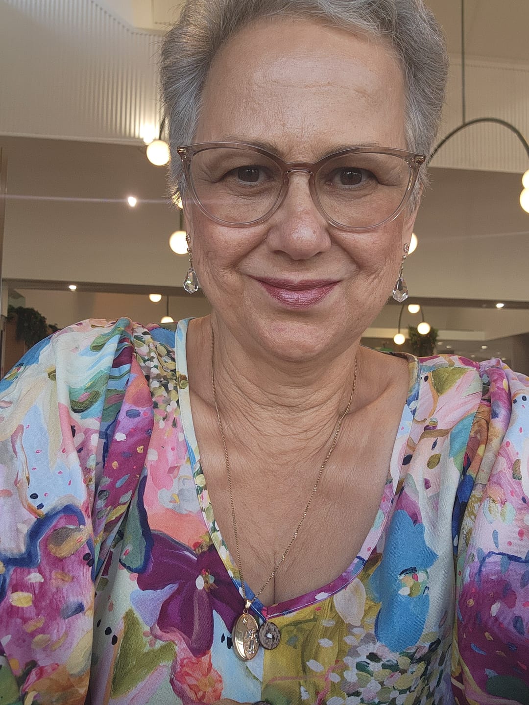 Customer photo review of Zandra Midi Dress in Pink Multi