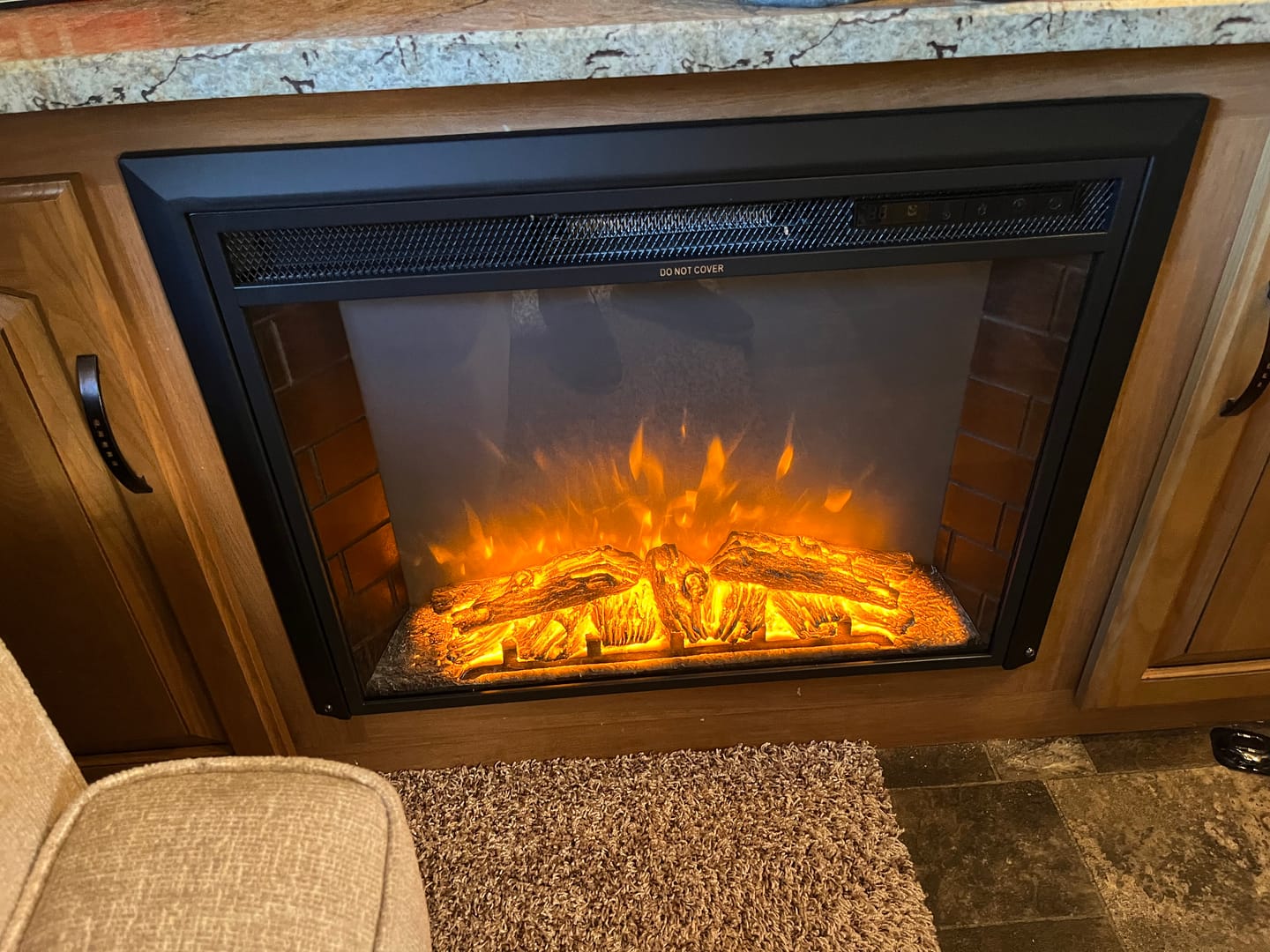 Customer photo review of 26" 1500W Electric Fireplace Insert, Recessed Electric Fireplace Heater with Adjustable Flame Effect