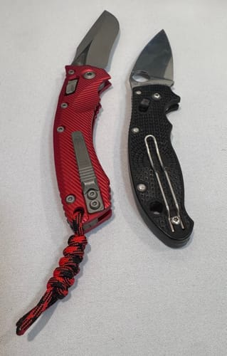 Dean B. review of Amphibian S/E Ram-Lok Knife – Red Fluted Aluminum Handle, 4″ Apocalyptic Bohler M390MK Blade (MCT18645) image 1 out of 2