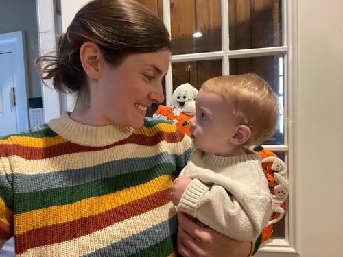 Customer photo review of Rainbow Knitted Unisex Adult Jumper