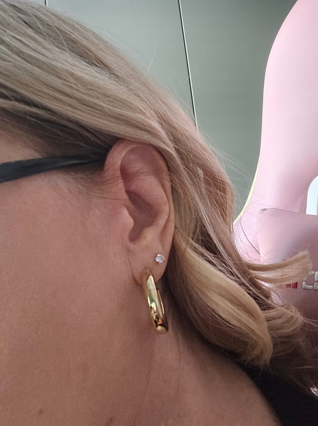 Customer photo review of Bold Lucky Hoops