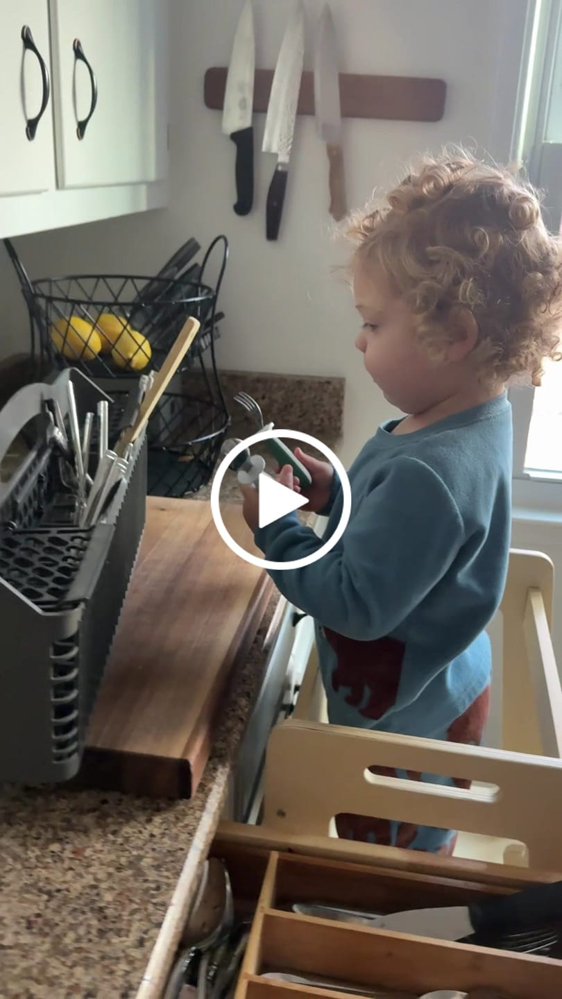 Customer video review of Date - 4 in 1 Kitchen Tower, Desk, Step Stool and Chalkboard