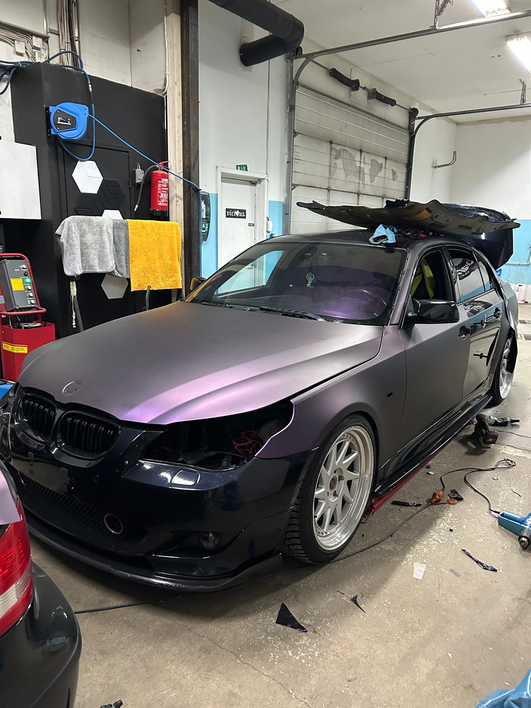 Customer photo review of Mallcas™ Matte Magic Purple Vinyl Wrap (PET Liner)