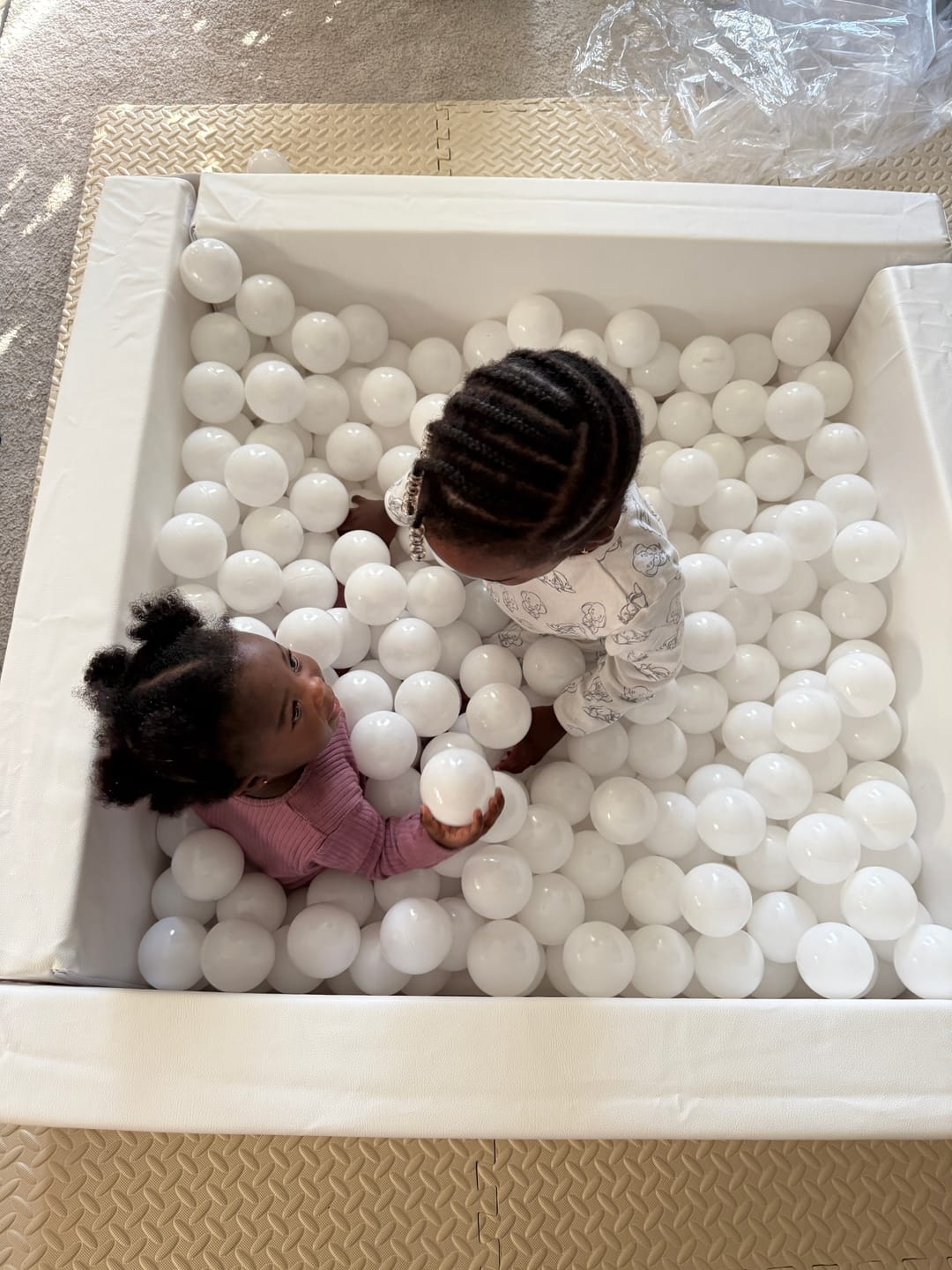 Customer photo review of Eco Leather Square Ball Pool - White