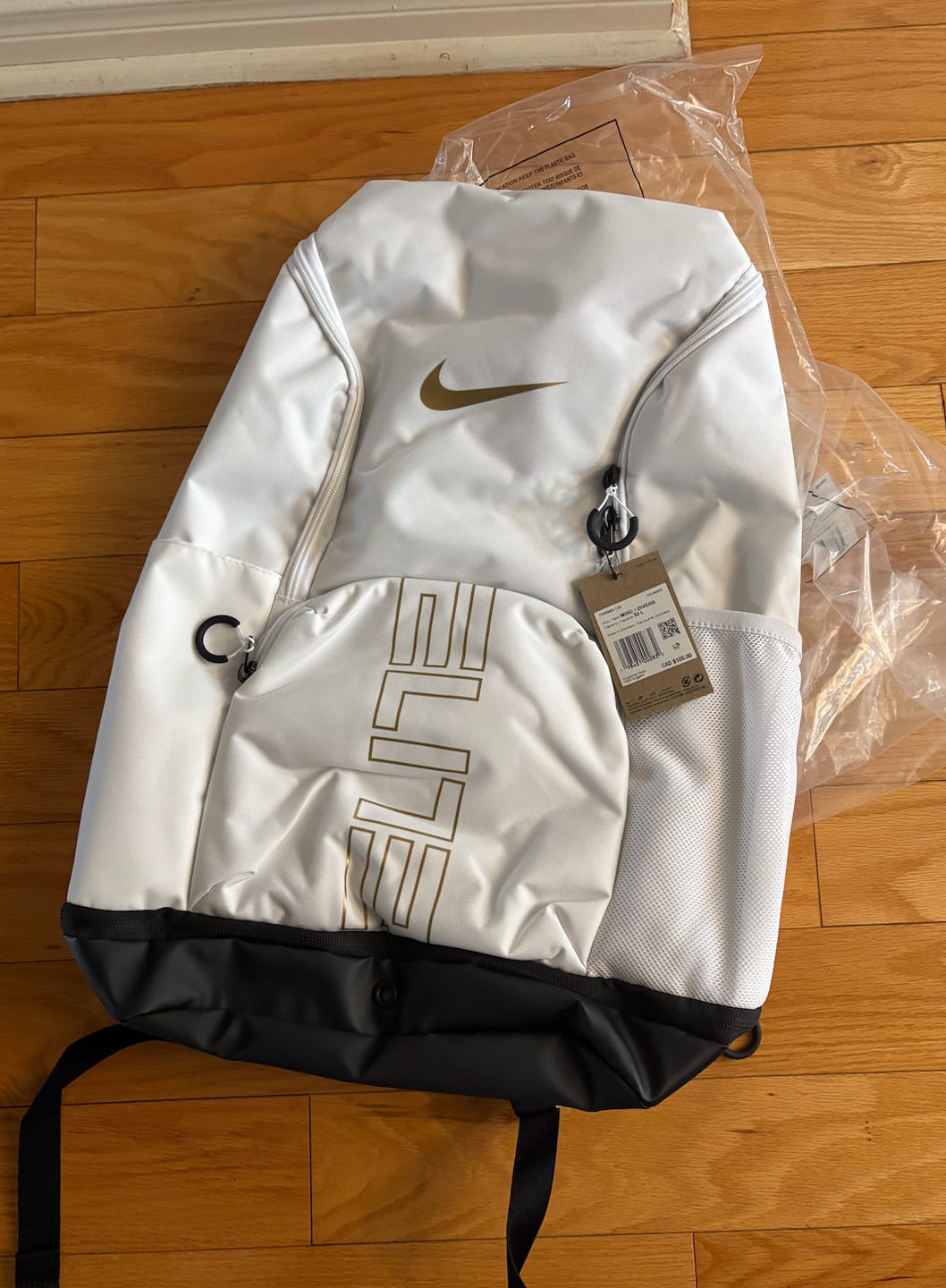 Customer photo review of Hoop Armour™ Elite Backpack White Gold New Edition