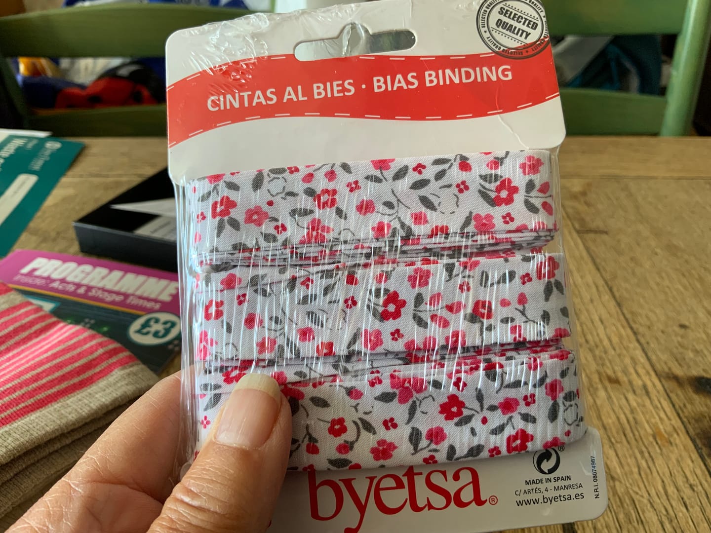 Customer photo review of Flower Garden Organic Cotton Bias Binding Tape - 5 metres