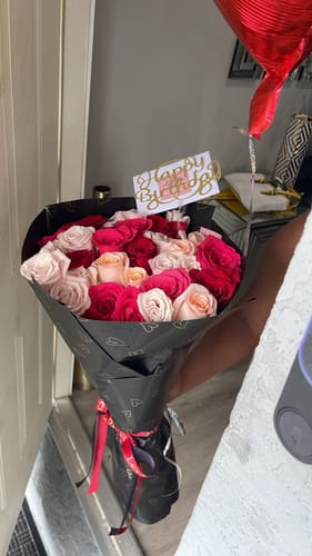 Customer photo review of Cherry Rose Bouquet