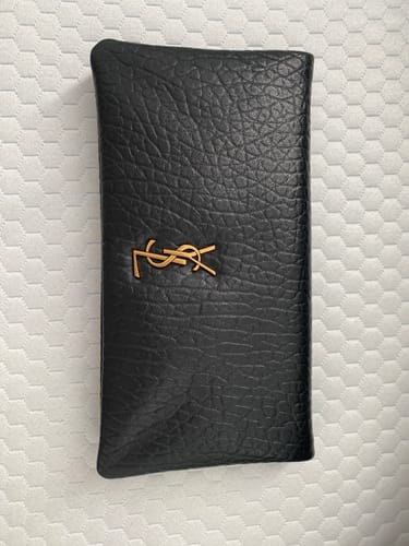 Customer photo review of CALYPSO POUCH 24 IN BLACK ELEPHANT TEXTURED LAMBSKIN GOLD LOGO