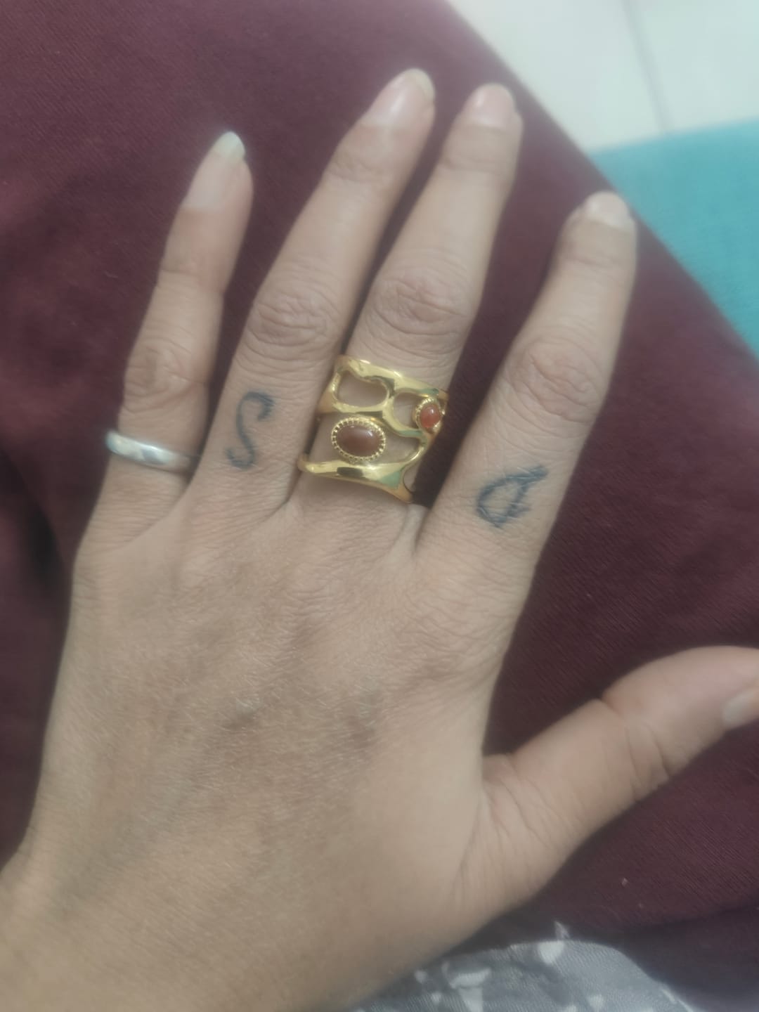 Customer photo review of Statement Gemstone Gold Ring