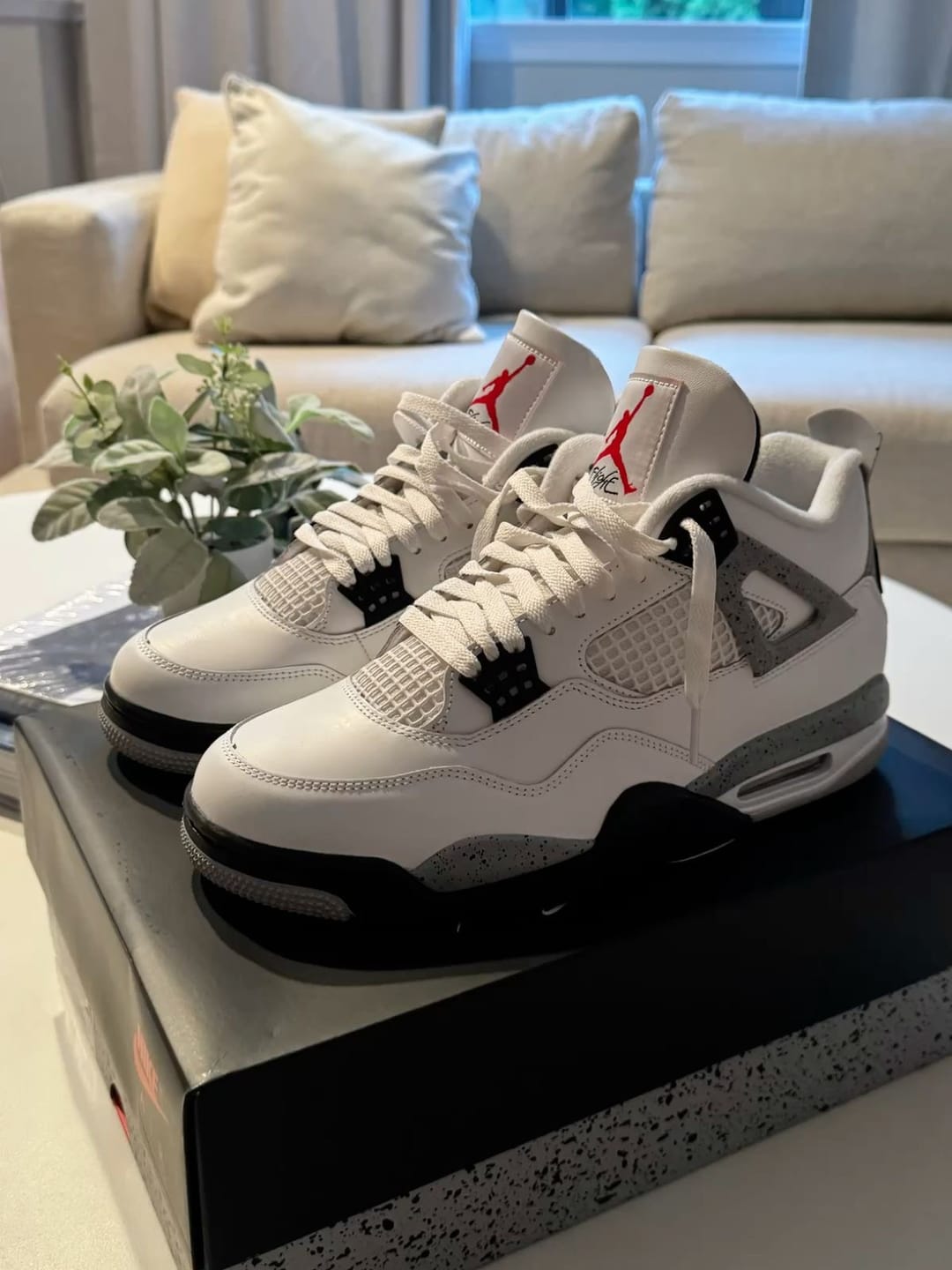Customer photo review of Nike Air Jordan 4 Retro White Cement Men's