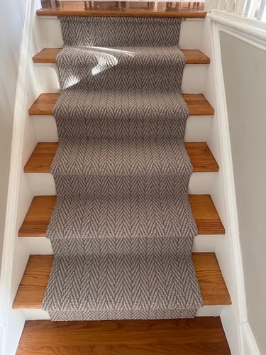Customer photo review of Anderson Tuftex Fossil Herringbone Stair Runner