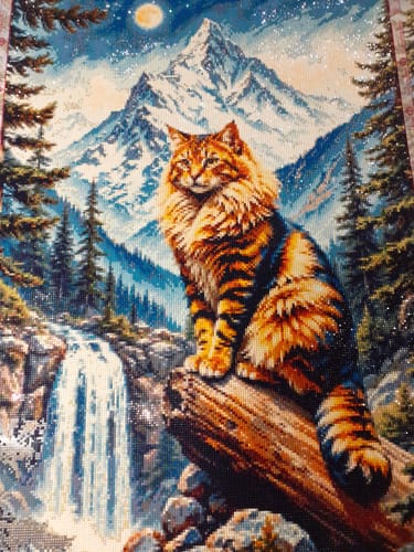 Customer photo review of 5D Diamond Painting – Majestätische Bergkatze