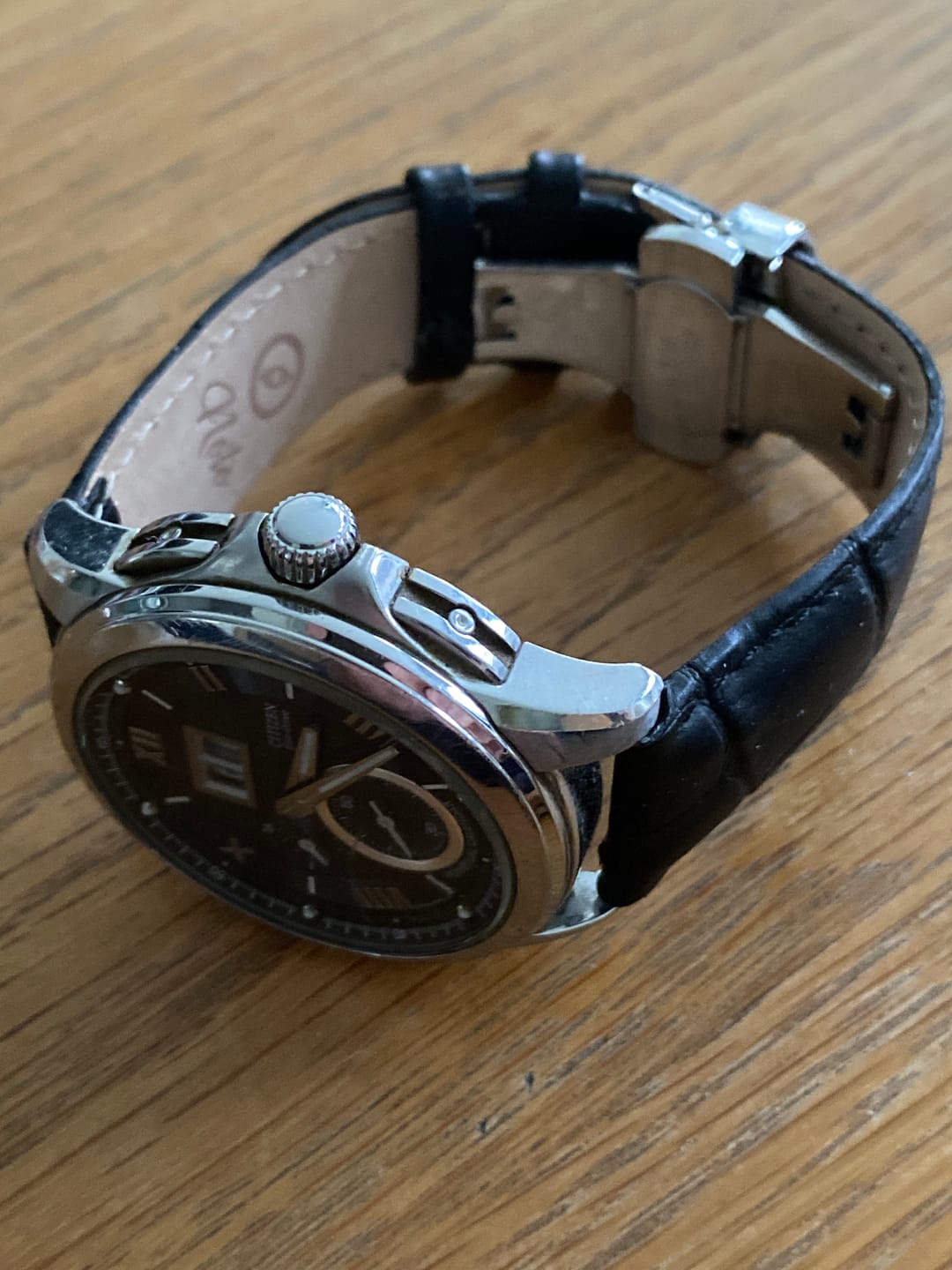 Customer photo review of Genuine Leather Calfskin Premium Watch Strap with Stainless Steel Deployant Butterfly Clasp