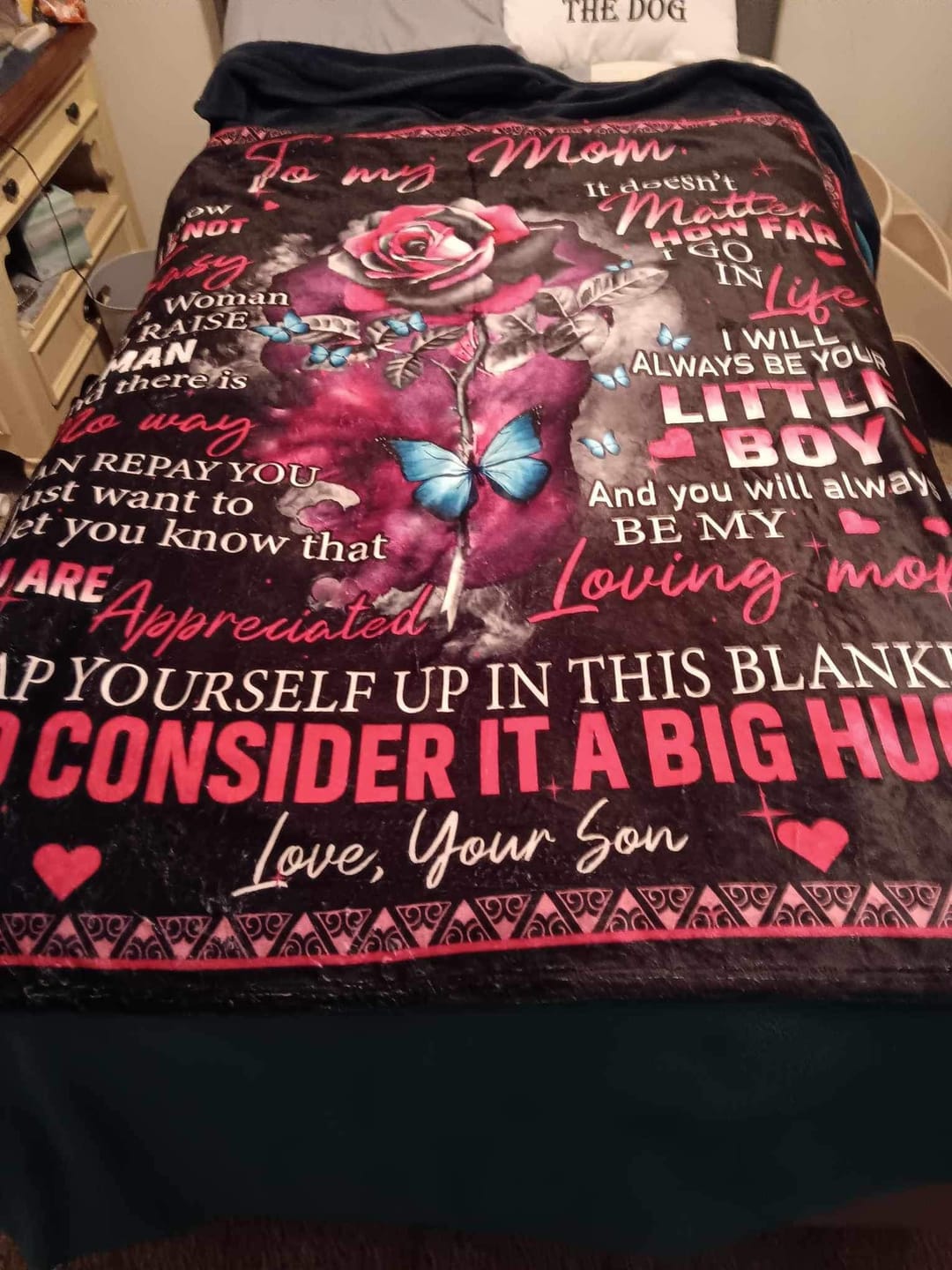 Customer photo review of Mom - Giant Post Card Blanket Gift