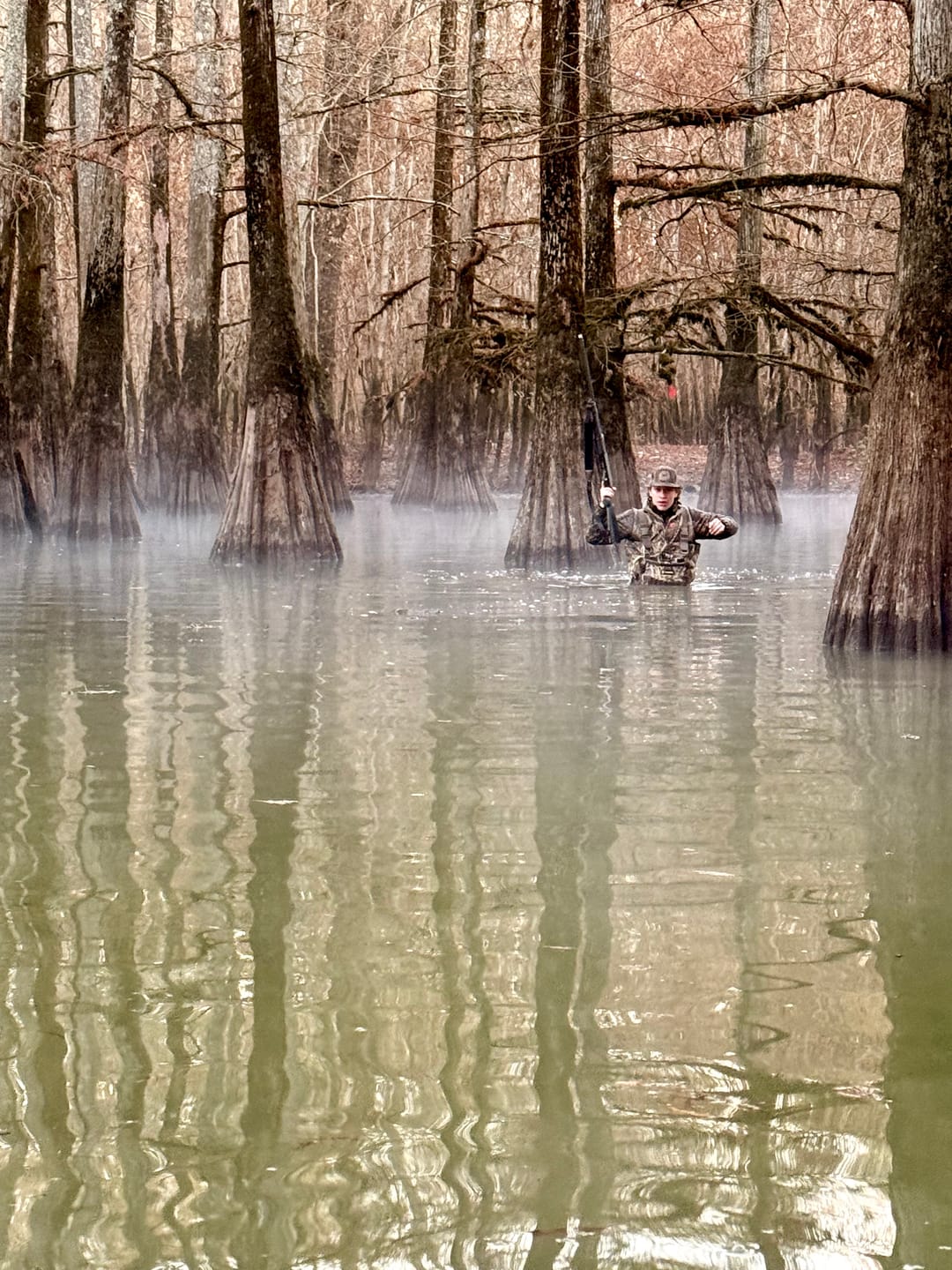 Customer photo review of AquaWade  Men’s Insulated Waders | Lightweight Waterproof Camo  Durable Nylon Hunting Bibs | Bootfoot Breathable Chest Waders with Boots for Duck Hunting