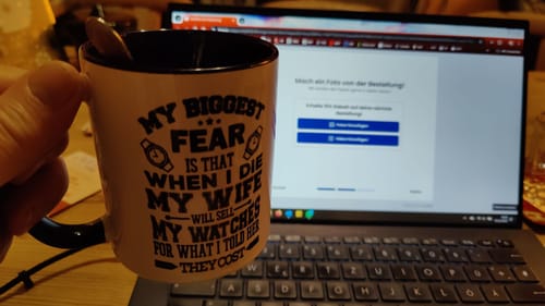 Customer photo review of TassenExpress - Becher Keramik Tasse mit Logo bedruckt 325ml Firmenlogo