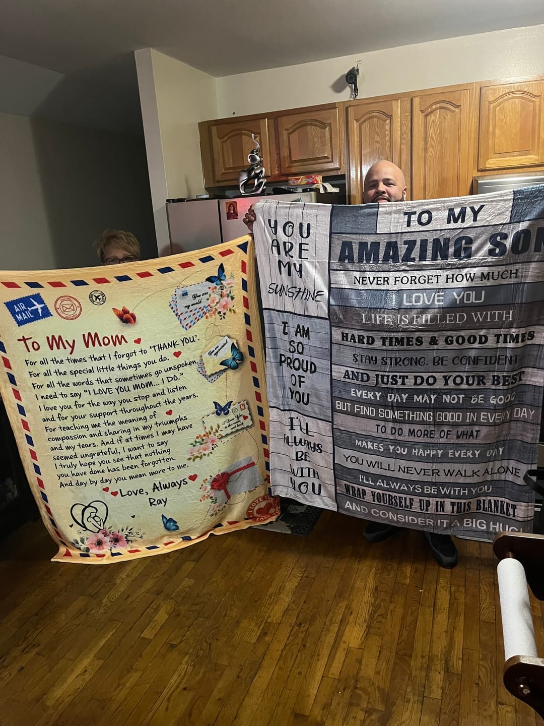 Customer photo review of Mom - Giant Post Card Blanket Gift