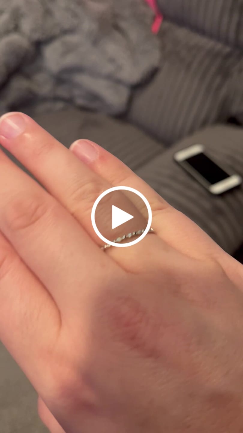 Customer video review of Illiana 18k White Gold Plated Ring with Round Cut Swarovski Crystals